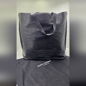 Saint Laurent Black Leather Tote Bag